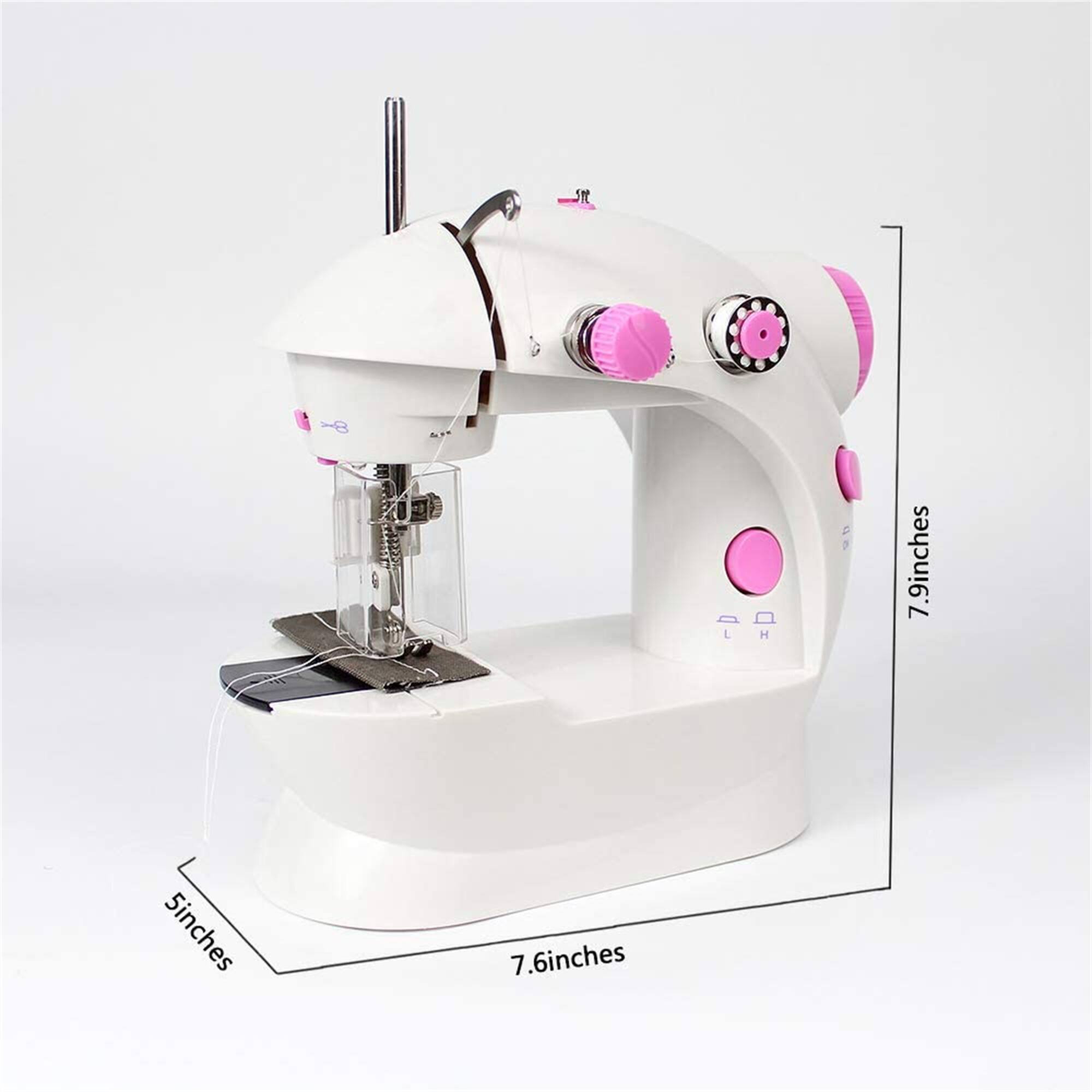 Haitral™ Cute Pink Flex-Speed Double-Thread Cordless Sewing Machine with Built-In Table